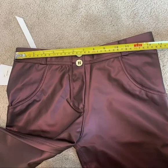 FREDDY WR.UP metallic leggings pants deep purple Sz M